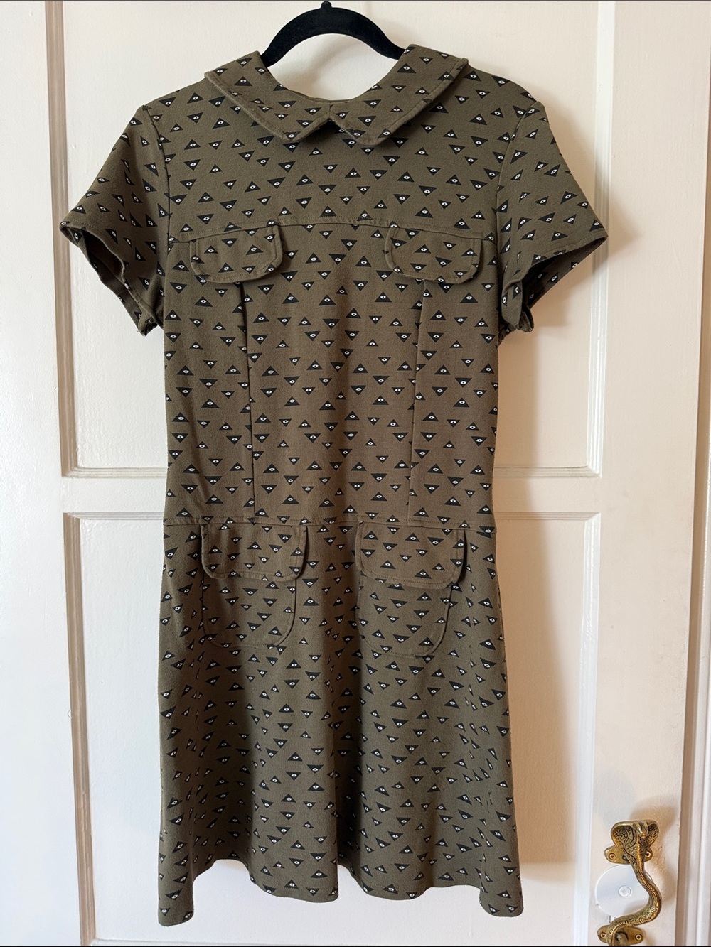 Nooworks Marcia -Short Sleeve Peter Pan Collar Dress Eyes 👀- M